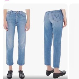 Mother The Tomcat Straight Leg High Rise crop Jean size 31 WORLD AT MY FEET